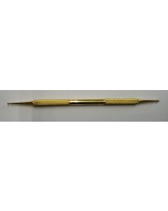 Acupuncture pointer finder, long handle with thick ball point on each end, Gold-plated